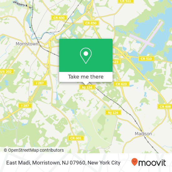 East Madi, Morristown, NJ 07960 map