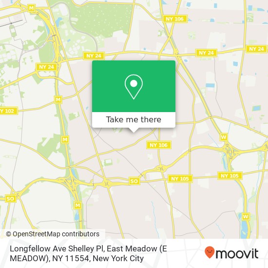 Mapa de Longfellow Ave Shelley Pl, East Meadow (E MEADOW), NY 11554