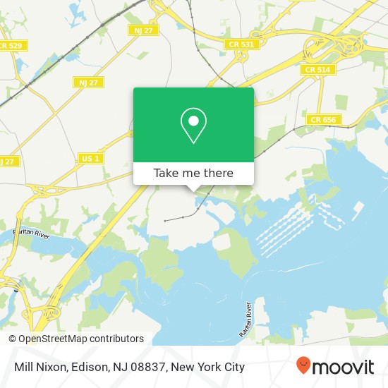 Mapa de Mill Nixon, Edison, NJ 08837