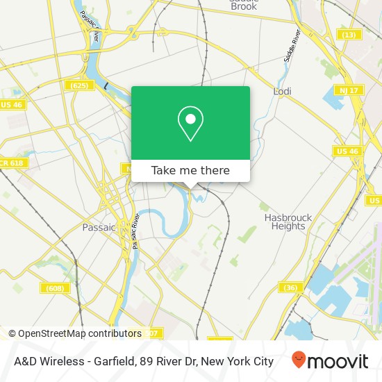 Mapa de A&D Wireless - Garfield, 89 River Dr