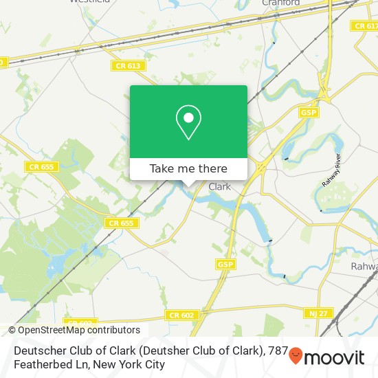 Mapa de Deutscher Club of Clark (Deutsher Club of Clark), 787 Featherbed Ln