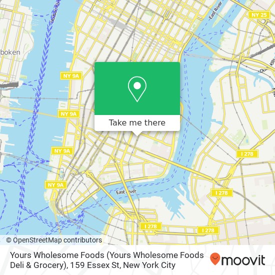 Yours Wholesome Foods (Yours Wholesome Foods Deli & Grocery), 159 Essex St map