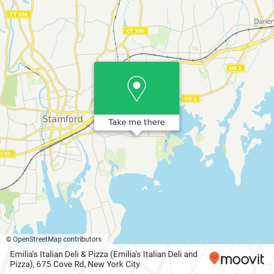 Mapa de Emilia's Italian Deli & Pizza (Emilia's Italian Deli and Pizza), 675 Cove Rd