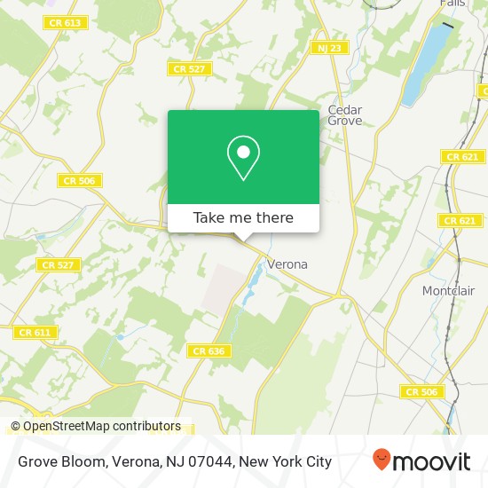 Mapa de Grove Bloom, Verona, NJ 07044