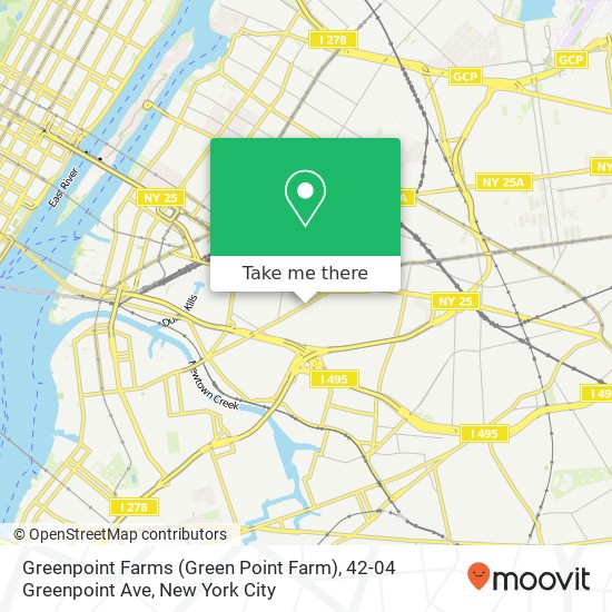 Mapa de Greenpoint Farms (Green Point Farm), 42-04 Greenpoint Ave