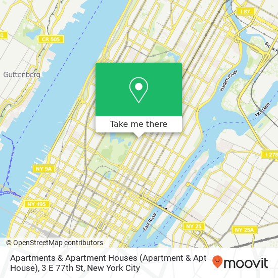 Mapa de Apartments & Apartment Houses (Apartment & Apt House), 3 E 77th St