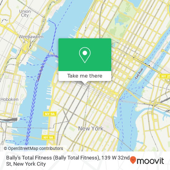 Mapa de Bally's Total Fitness (Bally Total Fitness), 139 W 32nd St