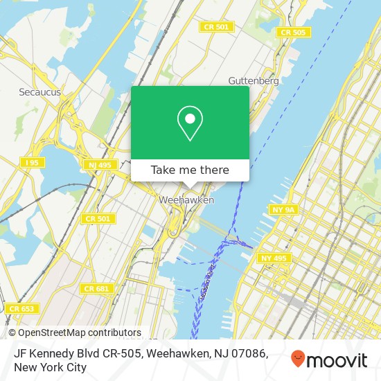 JF Kennedy Blvd CR-505, Weehawken, NJ 07086 map