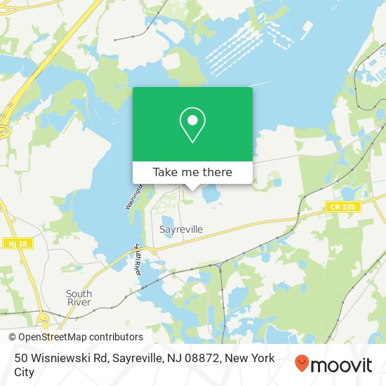 Mapa de 50 Wisniewski Rd, Sayreville, NJ 08872