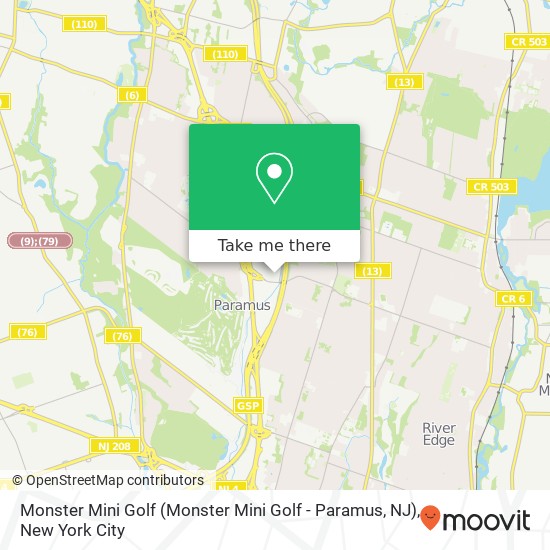 Mapa de Monster Mini Golf (Monster Mini Golf - Paramus, NJ)