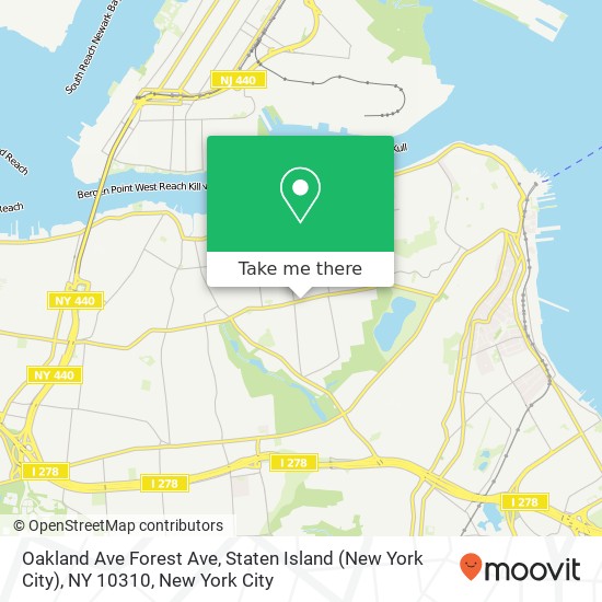 Mapa de Oakland Ave Forest Ave, Staten Island (New York City), NY 10310