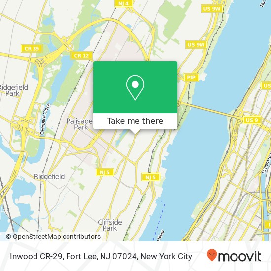 Inwood CR-29, Fort Lee, NJ 07024 map
