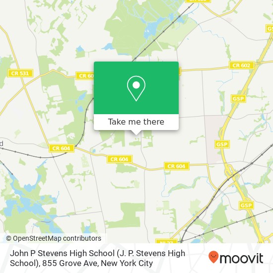 Mapa de John P Stevens High School (J. P. Stevens High School), 855 Grove Ave