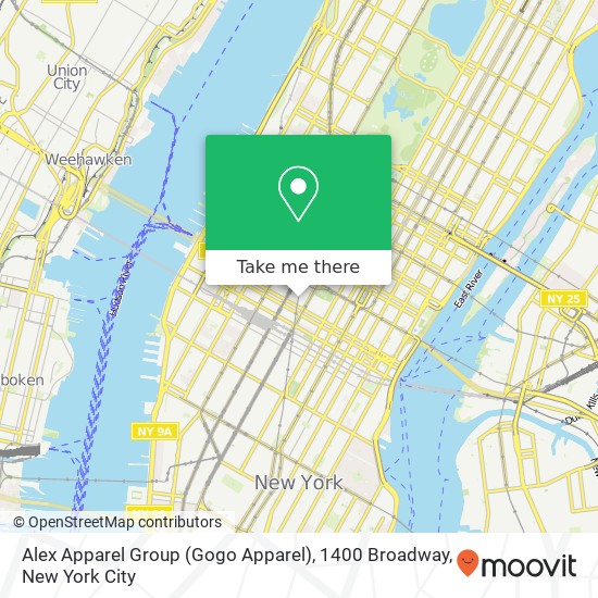 Mapa de Alex Apparel Group (Gogo Apparel), 1400 Broadway