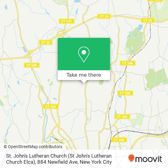 Mapa de St. John's Lutheran Church (St John's Lutheran Church Elca), 884 Newfield Ave