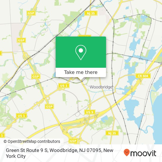 Mapa de Green St Route 9 S, Woodbridge, NJ 07095