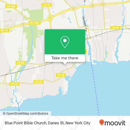 Blue Point Bible Church, Danes St map