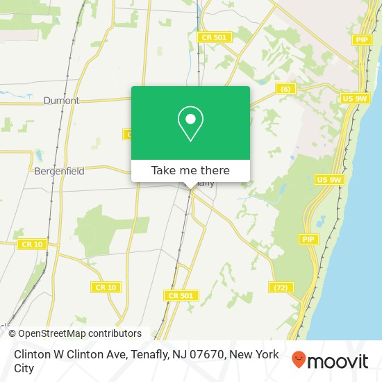 Mapa de Clinton W Clinton Ave, Tenafly, NJ 07670