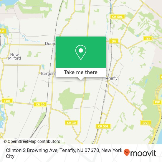 Mapa de Clinton S Browning Ave, Tenafly, NJ 07670