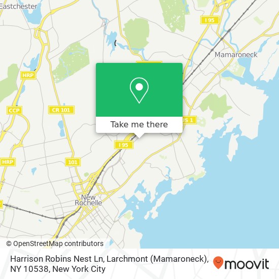 Harrison Robins Nest Ln, Larchmont (Mamaroneck), NY 10538 map