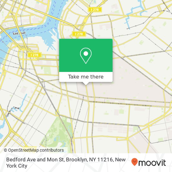 Bedford Ave and Mon St, Brooklyn, NY 11216 map