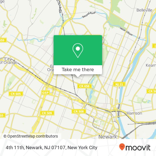 Mapa de 4th 11th, Newark, NJ 07107