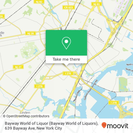 Bayway World of Liquor (Bayway World of Liquors), 639 Bayway Ave map