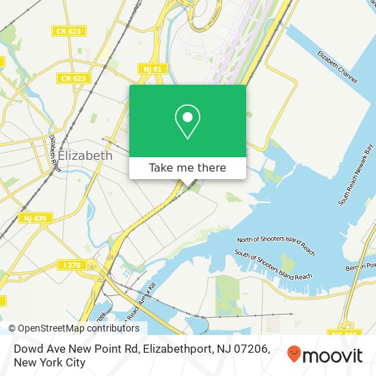 Mapa de Dowd Ave New Point Rd, Elizabethport, NJ 07206