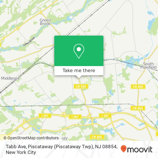 Mapa de Tabb Ave, Piscataway (Piscataway Twp), NJ 08854