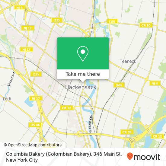 Mapa de Columbia Bakery (Colombian Bakery), 346 Main St