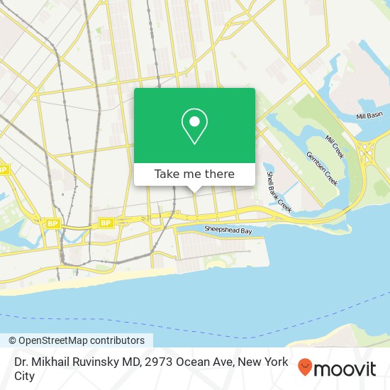 Mapa de Dr. Mikhail Ruvinsky MD, 2973 Ocean Ave