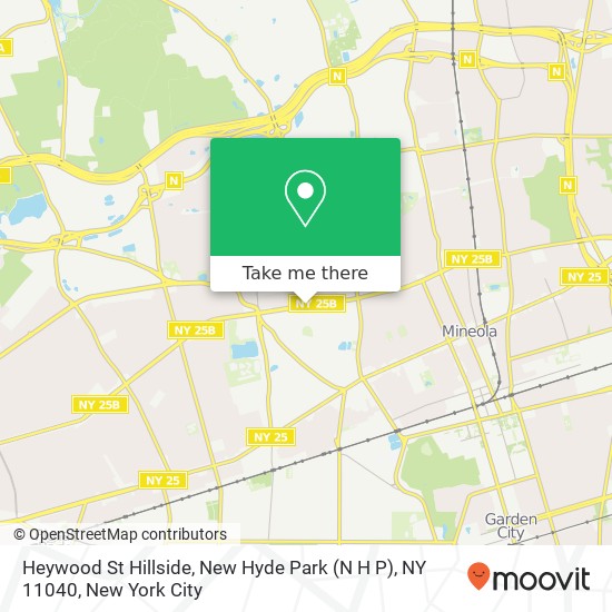Mapa de Heywood St Hillside, New Hyde Park (N H P), NY 11040