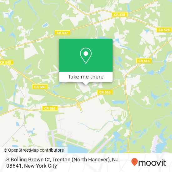 Mapa de S Bolling Brown Ct, Trenton (North Hanover), NJ 08641