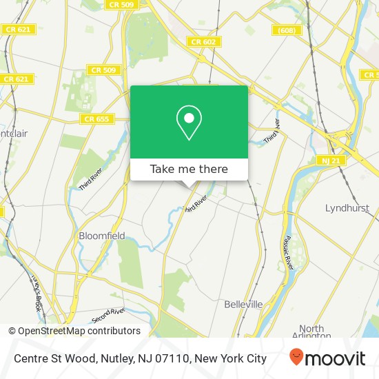 Mapa de Centre St Wood, Nutley, NJ 07110