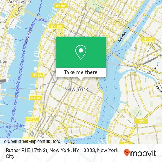 Mapa de Ruther Pl E 17th St, New York, NY 10003