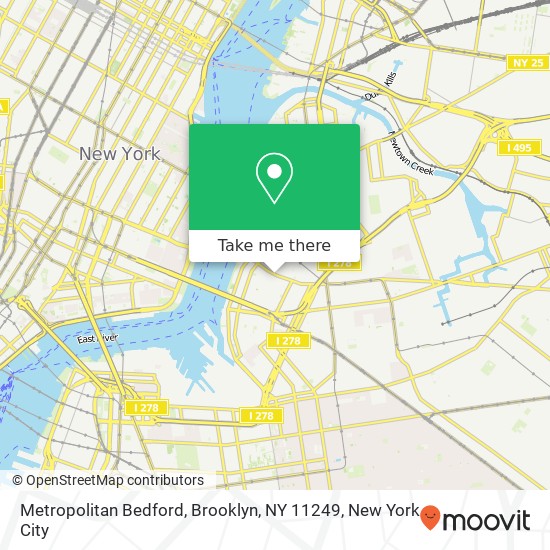 Mapa de Metropolitan Bedford, Brooklyn, NY 11249