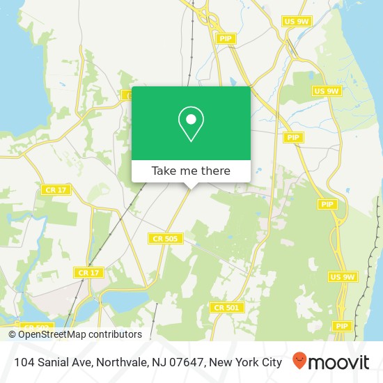 Mapa de 104 Sanial Ave, Northvale, NJ 07647