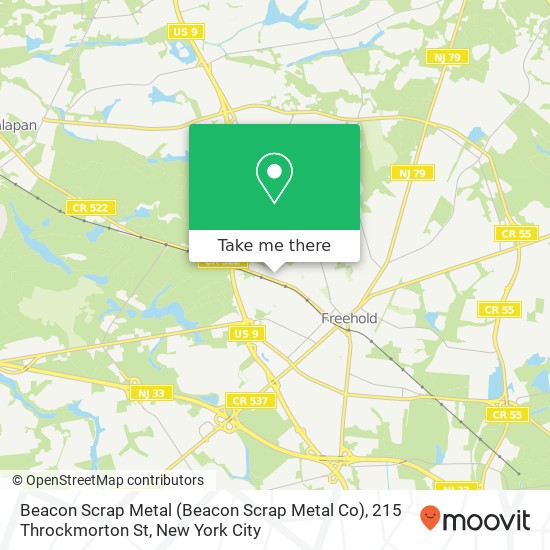 Mapa de Beacon Scrap Metal (Beacon Scrap Metal Co), 215 Throckmorton St