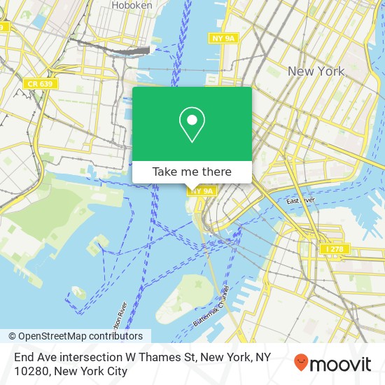 Mapa de End Ave intersection W Thames St, New York, NY 10280