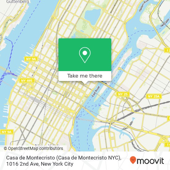 Mapa de Casa de Montecristo (Casa de Montecristo NYC), 1016 2nd Ave