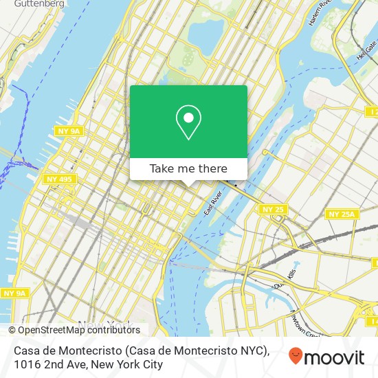 Casa de Montecristo (Casa de Montecristo NYC), 1016 2nd Ave map