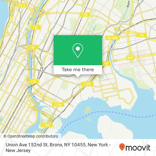 Mapa de Union Ave 152nd St, Bronx, NY 10455