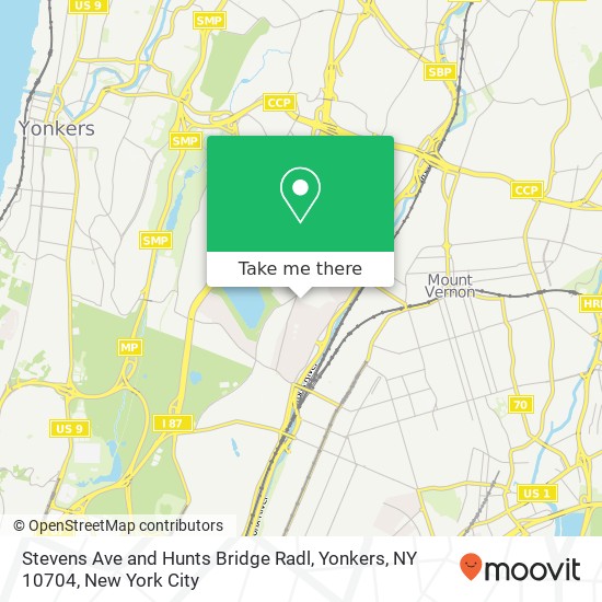 Stevens Ave and Hunts Bridge Radl, Yonkers, NY 10704 map