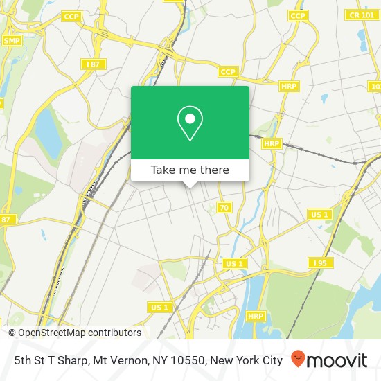 Mapa de 5th St T Sharp, Mt Vernon, NY 10550