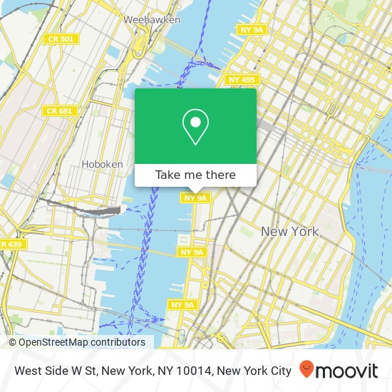 Mapa de West Side W St, New York, NY 10014