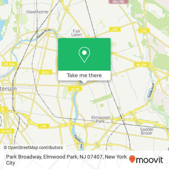 Mapa de Park Broadway, Elmwood Park, NJ 07407