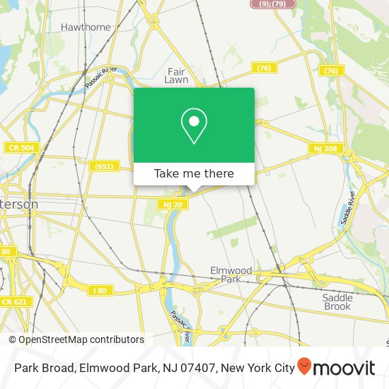 Mapa de Park Broad, Elmwood Park, NJ 07407