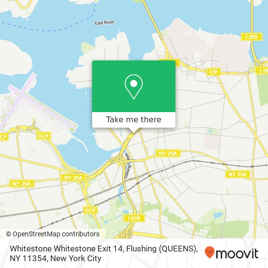 Mapa de Whitestone Whitestone Exit 14, Flushing (QUEENS), NY 11354