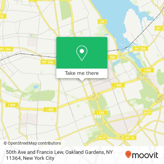Mapa de 50th Ave and Francis Lew, Oakland Gardens, NY 11364