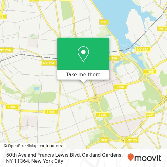Mapa de 50th Ave and Francis Lewis Blvd, Oakland Gardens, NY 11364